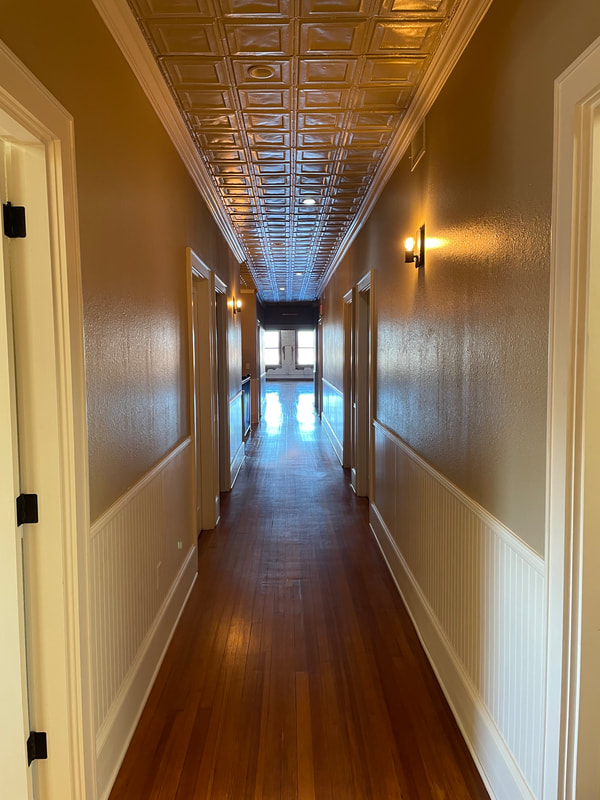 Second floor hallway for Executive Offices.